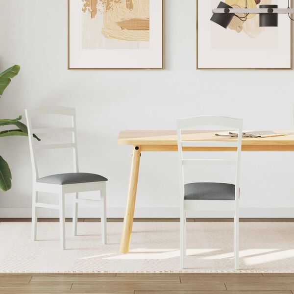 vidaXL &Eacute;tkezősz&eacute;k 2 pcs Feh&eacute;r &eacute;s Sz&uuml;rke T&ouml;m&ouml;r Gumi Fa