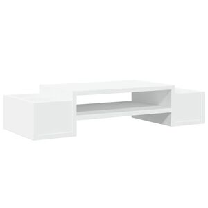 vidaXL feh&eacute;r szerelt fa monitor&aacute;llv&aacute;ny t&aacute;rol&oacute;val 70 x 27 x 15 cm