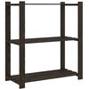 vidaXL 3 szintes fekete t&ouml;m&ouml;r fenyőfa t&aacute;rol&oacute;&aacute;llv&aacute;ny 80 x 38 x 90 cm