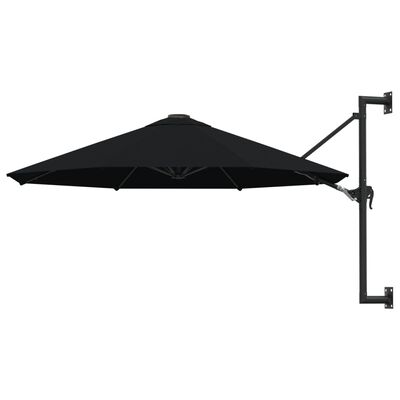 vidaXL fekete falra szerelhető napernyő fémrúddal 300 cm