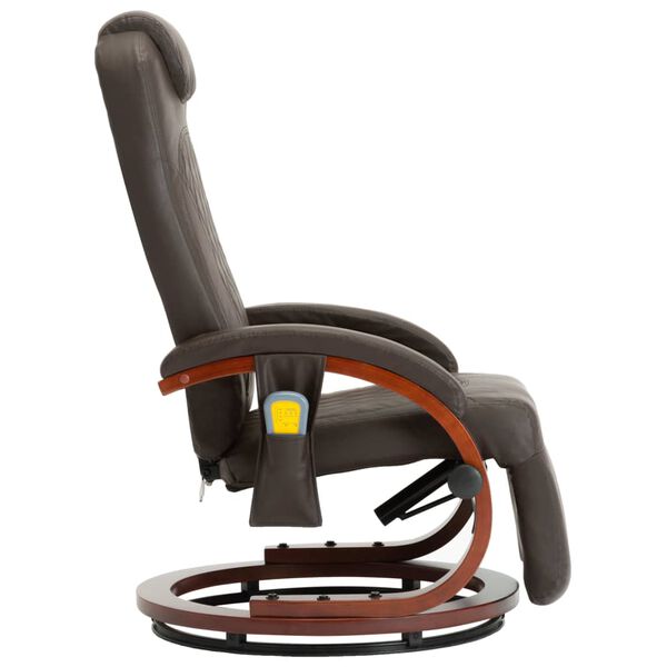 vidaXL barna műbőr dönthető masszírozó TV-fotel