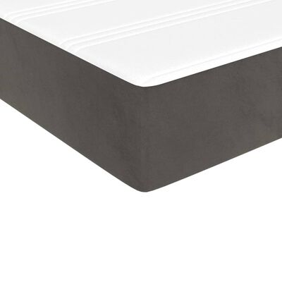 vidaXL sötétszürke bársony rugós ágy matraccal 140x200 cm