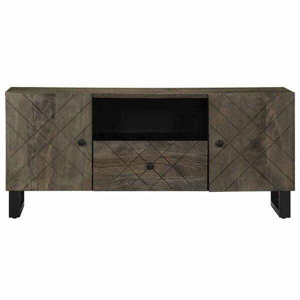 vidaXL fekete t&ouml;m&ouml;r mang&oacute;fa TV-szekr&eacute;ny 105 x 33 x 46 cm