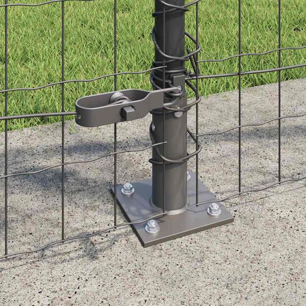 vidaXL Ker&iacute;t&eacute;s oszlopokkal Sz&uuml;rke 0,8 x 25 m Ac&eacute;l &eacute;s PVC