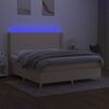 vidaXL kr&eacute;msz&iacute;nű sz&ouml;vet rug&oacute;s &eacute;s LED-es &aacute;gy matraccal 180 x 200 cm
