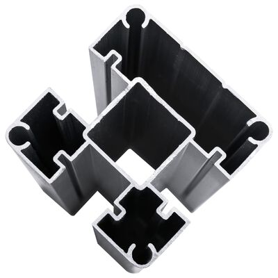 vidaXL 4 négyszögletes és 1 ferde szürke WPC kerítéselem 792 x 186 cm