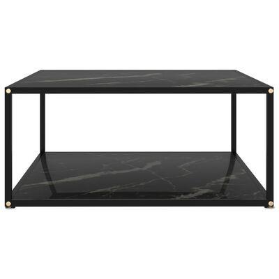vidaXL fekete edzett üveg dohányzóasztal 80 x 80 x 35 cm