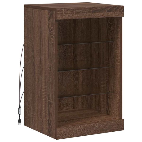 vidaXL barna t&ouml;lgy sz&iacute;nű t&aacute;lal&oacute;szekr&eacute;ny LED-ekkel 41 x 37 x 67 cm