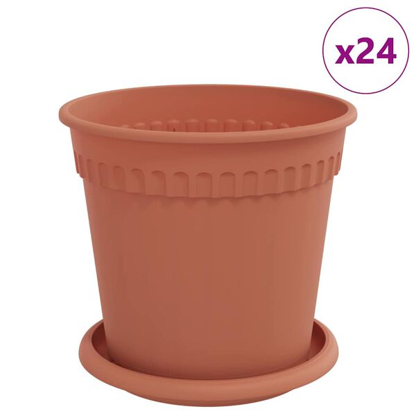 vidaXL N&ouml;v&eacute;nycser&eacute;p 24 pcs T&eacute;gla V&ouml;r&ouml;s &Oslash; 17 x 14 cm Műanyag