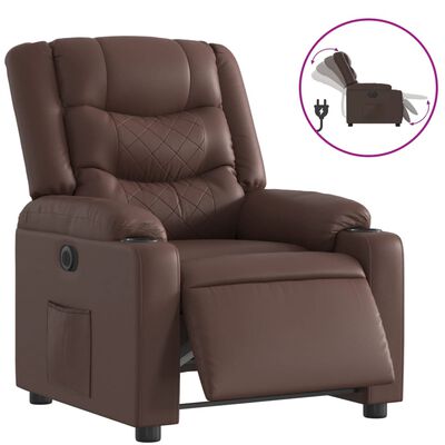 vidaXL barna műbőr elektromos dönthető fotel