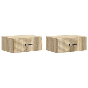 vidaXL Fali &eacute;jjeli szekr&eacute;ny 2 db Sonoma T&ouml;lgy 49 x 34,5 x 20 cm