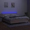 vidaXL krémszínű szövet rugós és LED-es ágy matraccal 180 x 200 cm