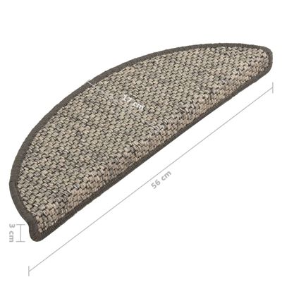 vidaXL 15db szizál hatású ezüst színű öntapadó lépcsőszőnyeg 56x17x3cm