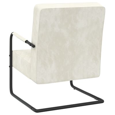 vidaXL krémfehér bársony szánkótalpas szék