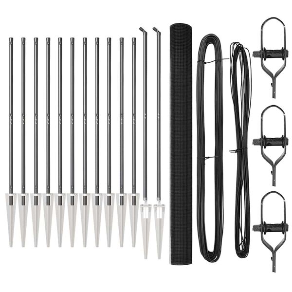 vidaXL Ker&iacute;t&eacute;soszlop Sz&uuml;rke 25 x 1,5 m (19 x 19 mm h&aacute;l&oacute;) Ac&eacute;l