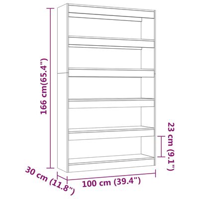 vidaXL sonoma-tölgyszínű térelválasztó könyvszekrény 100 x 30 x 166 cm