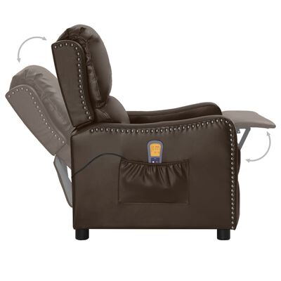 vidaXL fényes barna műbőr felállást segítő dönthető fotel