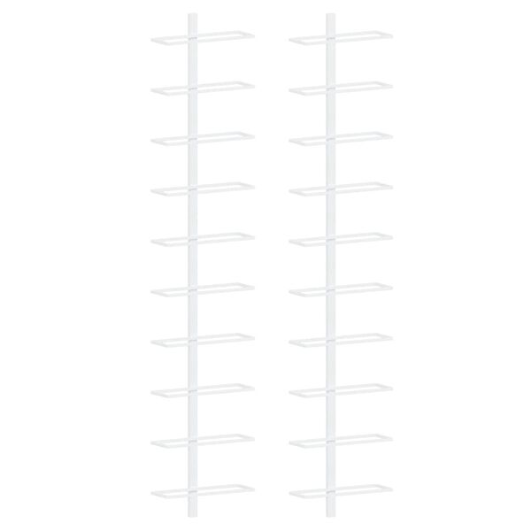 vidaXL feh&eacute;r f&eacute;m falra szerelhető bortart&oacute; &aacute;llv&aacute;ny 10 palacknak