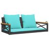 vidaXL fekete polyrattan hintapad p&aacute;rn&aacute;kkal 109 x 62 x 40 cm