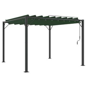 vidaXL S&aacute;tras pavilon lamell&aacute;s tetővel 3 x 3 x 2,14 m Z&ouml;ld