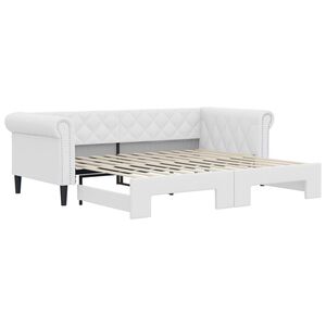 vidaXL feh&eacute;r kih&uacute;zhat&oacute; műbőr heverő 90 x 200 cm