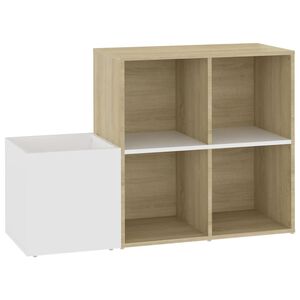 vidaXL feh&eacute;r-sonoma szerelt fa előszobai cipősszekr&eacute;ny 105x35,5x70 cm
