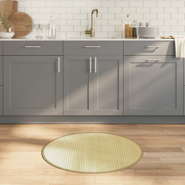 vidaXL kerek vil&aacute;gos term&eacute;szetes bambusz szőnyeg 80 cm