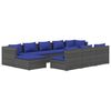 vidaXL 10 r&eacute;szes sz&uuml;rke polyrattan kerti &uuml;lőgarnit&uacute;ra p&aacute;rn&aacute;kkal