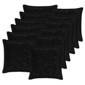vidaXL P&aacute;rna huzat 12 db HOUTEN Fekete 40 x 40 cm Műny&uacute;l Szőr