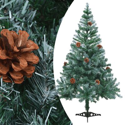 vidaXL zúzmarás megvilágított karácsonyfa tobozzal 150 cm