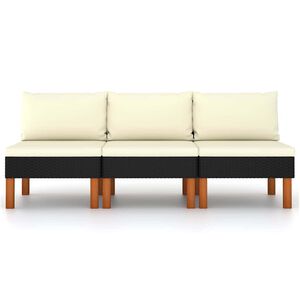 vidaXL 3 db polyrattan &eacute;s t&ouml;m&ouml;r eukaliptuszfa k&ouml;z&eacute;pső kanap&eacute;
