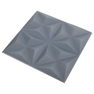vidaXL Fali panelek 48 pcs Origami Sz&uuml;rke 50 x 50 cm XPS Hab