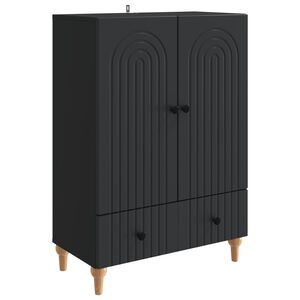 vidaXL Sz&eacute;f fi&oacute;kkal Fekete 66 x 34,5 x 95 cm Szerelt Fa