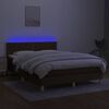 vidaXL barna sz&ouml;vet rug&oacute;s &eacute;s LED-es &aacute;gy matraccal 140x190 cm