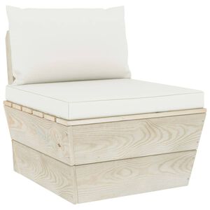 vidaXL impregn&aacute;lt lucfenyő kerti raklap k&ouml;z&eacute;pső kanap&eacute; p&aacute;rn&aacute;kkal