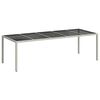 vidaXL feh&eacute;r polyrattan &eacute;s edzett &uuml;veg kerti asztal 250 x 100 x 75 cm