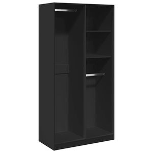 vidaXL fekete szerelt fa ruh&aacute;sszekr&eacute;ny 100 x 50 x 200 cm