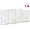 vidaXL 10 db íves horganyzott vas gabion kosár 400x50x160/180 cm