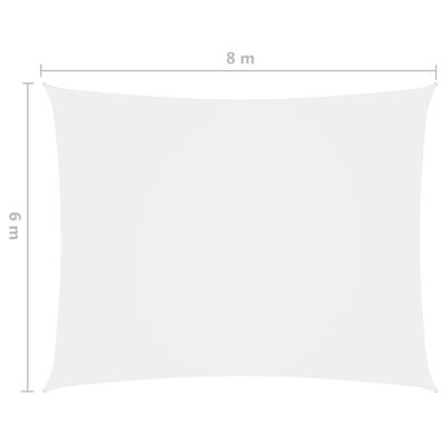 vidaXL fehér téglalap alakú oxford-szövet napvitorla 6 x 8 m
