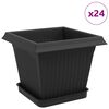 vidaXL N&ouml;v&eacute;nycser&eacute;p 24 db Fekete Műanyag