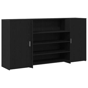 vidaXL fekete t&ouml;lgyfa recepci&oacute;sasztal 200 x 50 x 103,5 cm