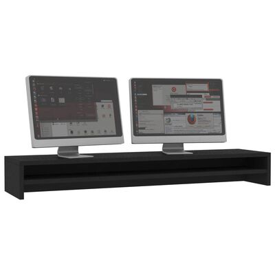 vidaXL fekete forgácslap monitorállvány 100 x 24 x 13 cm