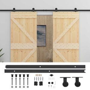 vidaXL Cs&uacute;sz&oacute; ajt&oacute; 2 db 80 x 210 cm T&ouml;m&ouml;r Fenyőfa