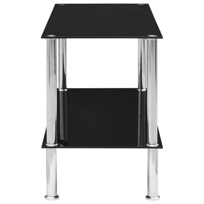 vidaXL fekete edzett üveg dohányzóasztal 110 x 43 x 60 cm