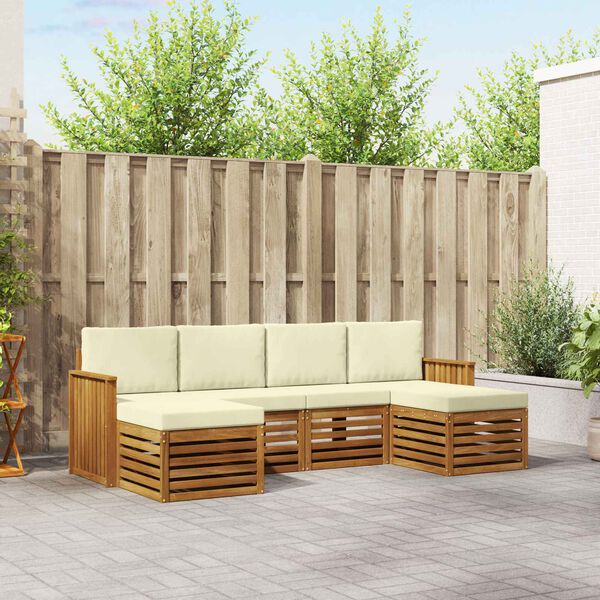 vidaXL &Uuml;lőgarnit&uacute;r&aacute;k 6 pcs Term&eacute;szetes &eacute;s kr&eacute;msz&iacute;nű T&ouml;m&ouml;r Ak&aacute;cfa