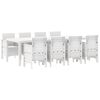 vidaXL Kert étkező szett 9 pcs Világosszürke Polt rattan