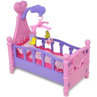 Rózsaszín + lila gyerek játék babaágy