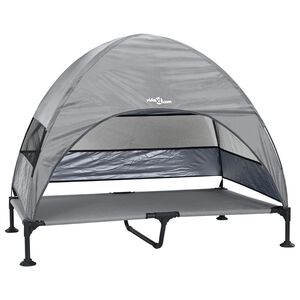 vidaXL Felemelkedett kutyafekhely Világosszürke 127 x 81 x 108 cm