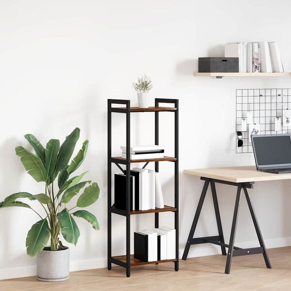 vidaXL K&ouml;nyvespolc F&uuml;st&ouml;lt t&ouml;lgy 40 x 30 x 85 cm Faanyag