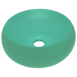 vidaXL kerek matt vil&aacute;gosz&ouml;ld ker&aacute;mia luxus mosd&oacute;kagyl&oacute; 40 x 15 cm